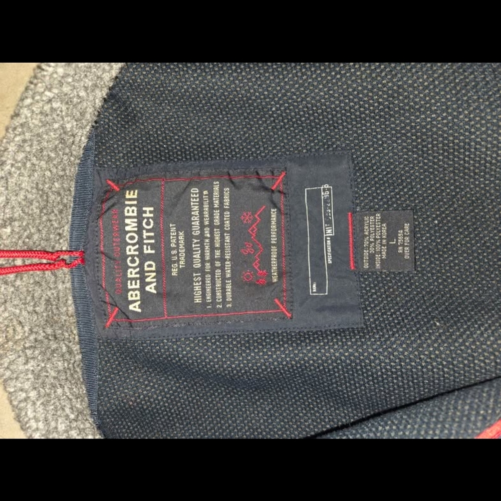 Abercrombie & Fitch Navy and Gray Textured Jacket